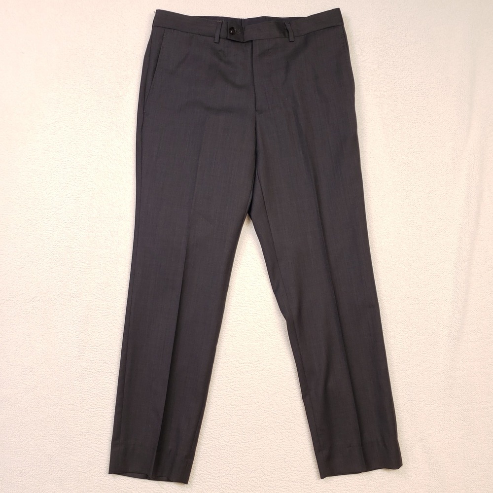 Ted Baker Dress Pants Mens 33L Gray Wool Jay CT TB4430 Made in Italy Trousers